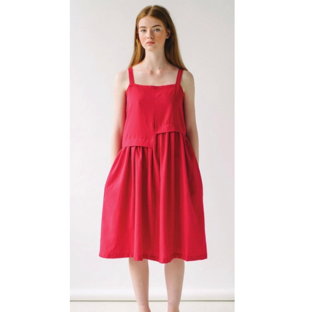 Reifhaus Escalera Linen Cardinal Midi Dress Medium
